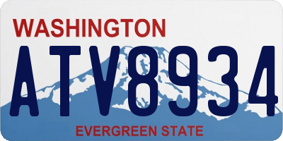 WA license plate ATV8934