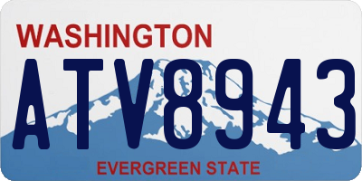 WA license plate ATV8943