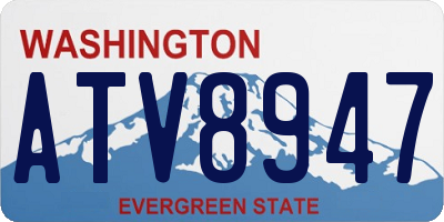 WA license plate ATV8947