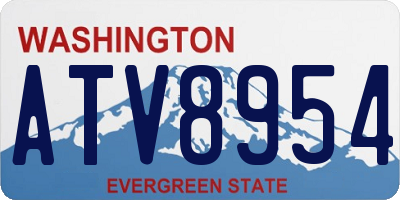 WA license plate ATV8954