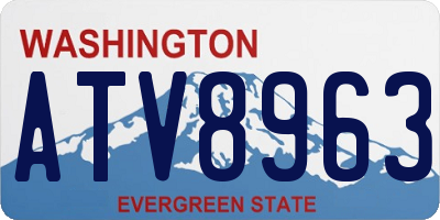 WA license plate ATV8963