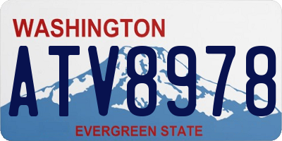 WA license plate ATV8978