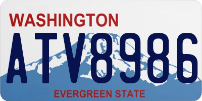 WA license plate ATV8986