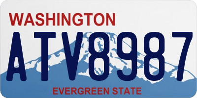 WA license plate ATV8987