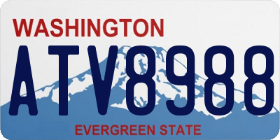 WA license plate ATV8988