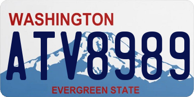 WA license plate ATV8989