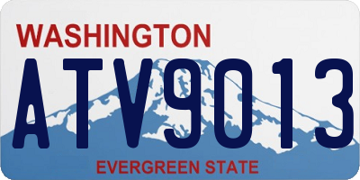 WA license plate ATV9013