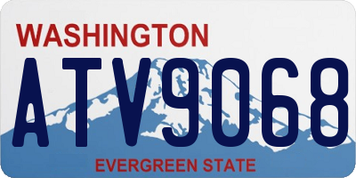 WA license plate ATV9068