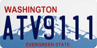 WA license plate ATV9111