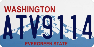 WA license plate ATV9114