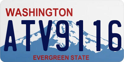 WA license plate ATV9116
