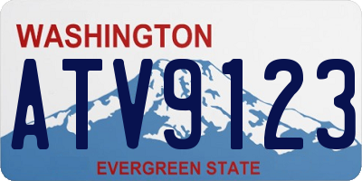 WA license plate ATV9123