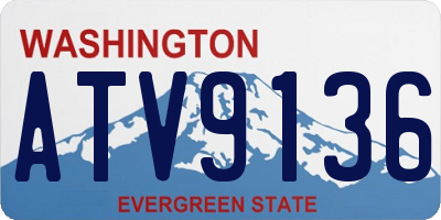 WA license plate ATV9136