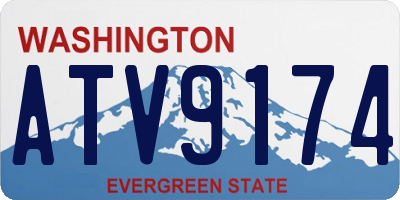 WA license plate ATV9174