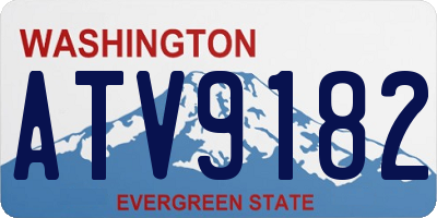 WA license plate ATV9182