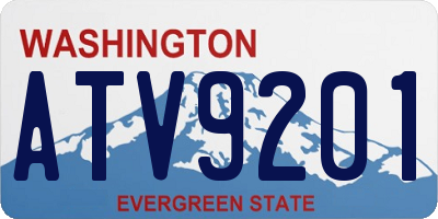 WA license plate ATV9201