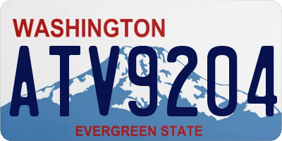 WA license plate ATV9204