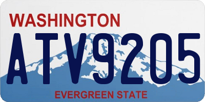 WA license plate ATV9205