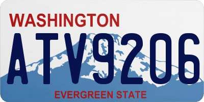 WA license plate ATV9206