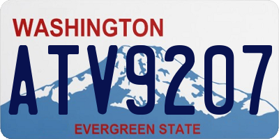 WA license plate ATV9207