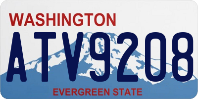 WA license plate ATV9208