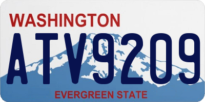 WA license plate ATV9209