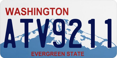 WA license plate ATV9211