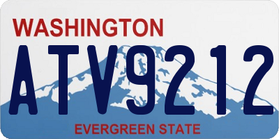 WA license plate ATV9212