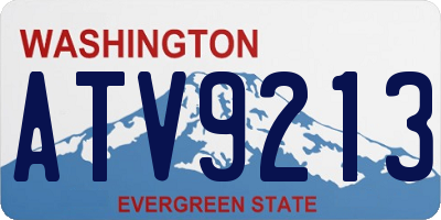 WA license plate ATV9213