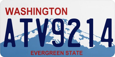 WA license plate ATV9214