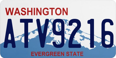 WA license plate ATV9216