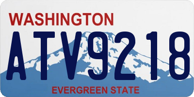 WA license plate ATV9218