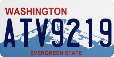 WA license plate ATV9219