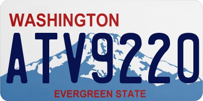 WA license plate ATV9220
