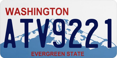 WA license plate ATV9221