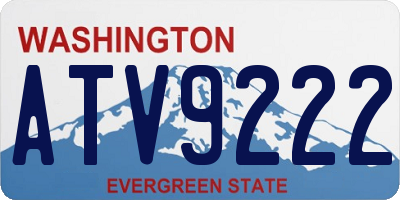 WA license plate ATV9222