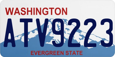 WA license plate ATV9223