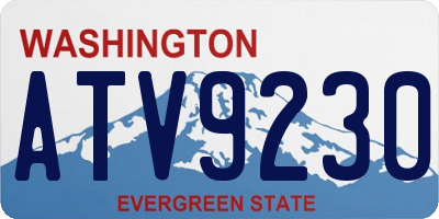 WA license plate ATV9230