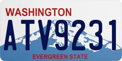 WA license plate ATV9231