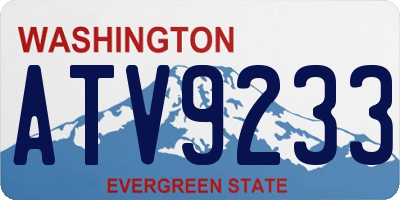 WA license plate ATV9233