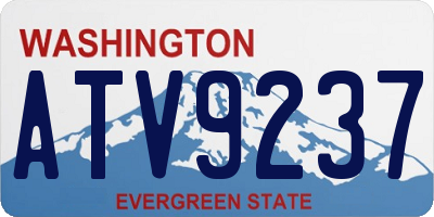 WA license plate ATV9237