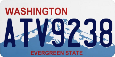 WA license plate ATV9238