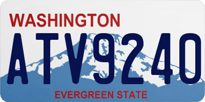 WA license plate ATV9240