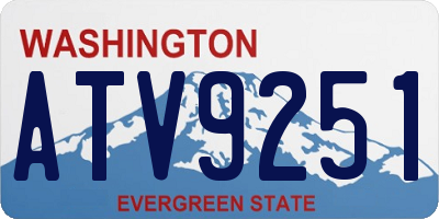 WA license plate ATV9251