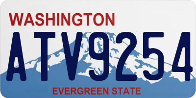WA license plate ATV9254