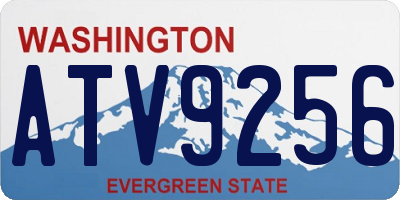 WA license plate ATV9256