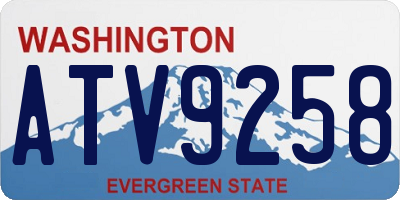 WA license plate ATV9258