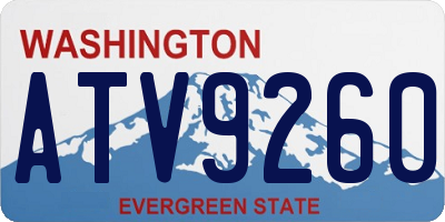 WA license plate ATV9260
