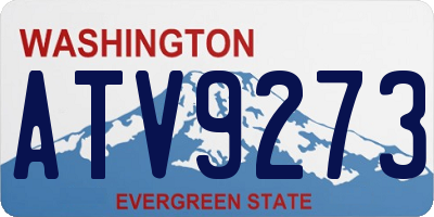 WA license plate ATV9273