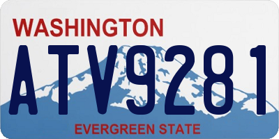 WA license plate ATV9281